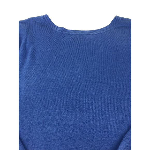 Croft & Barrow Women's Sweater V-Neck Pullover Large Long sleeve Blue 73277 - Picture 10 of 13